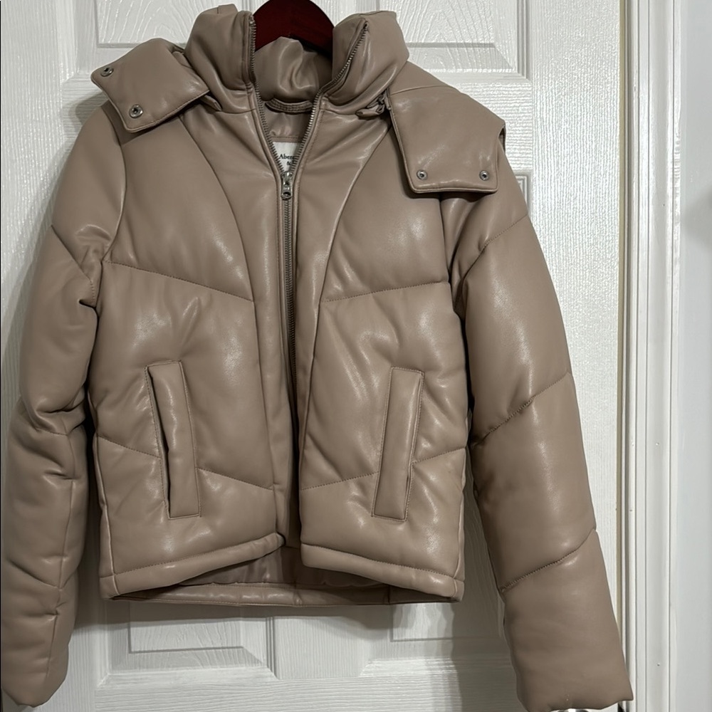 Women's Taupe Puffer Jacket
